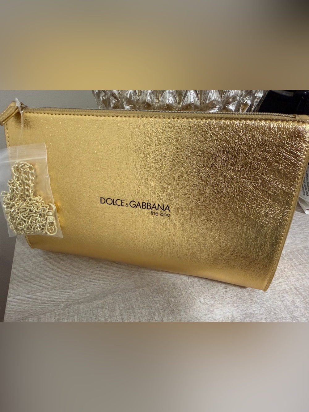 Dolce & Gabbana Gold Metallic Leather Clutch (GWP)